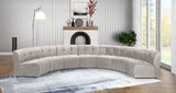 Limitless Velvet / Engineered Wood / Foam Contemporary Cream Velvet 7pc. Modular Sectional - 170" W x 76" D x 31" H