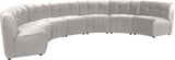 Limitless Velvet / Engineered Wood / Foam Contemporary Cream Velvet 7pc. Modular Sectional - 170" W x 76" D x 31" H