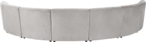 Limitless Velvet / Engineered Wood / Foam Contemporary Cream Velvet 7pc. Modular Sectional - 170" W x 76" D x 31" H