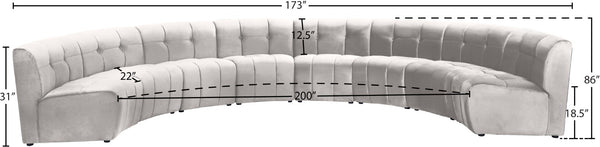 Limitless Velvet / Engineered Wood / Foam Contemporary Cream Velvet 8pc. Modular Sectional - 173" W x 86" D x 31" H