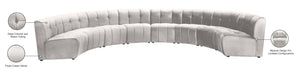 Limitless Velvet / Engineered Wood / Foam Contemporary Cream Velvet 8pc. Modular Sectional - 173" W x 86" D x 31" H