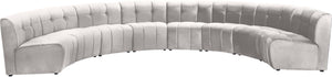 Limitless Velvet / Engineered Wood / Foam Contemporary Cream Velvet 8pc. Modular Sectional - 173" W x 86" D x 31" H