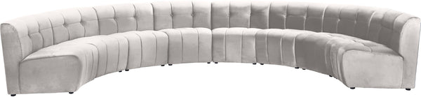 Limitless Velvet / Engineered Wood / Foam Contemporary Cream Velvet 8pc. Modular Sectional - 173" W x 86" D x 31" H