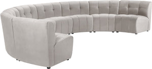 Limitless Velvet / Engineered Wood / Foam Contemporary Cream Velvet 8pc. Modular Sectional - 173" W x 86" D x 31" H
