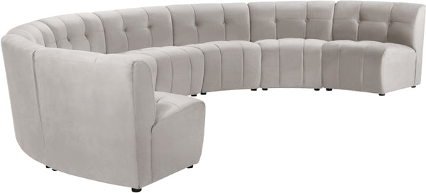 Limitless Velvet / Engineered Wood / Foam Contemporary Cream Velvet 8pc. Modular Sectional - 173" W x 86" D x 31" H