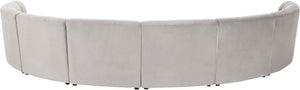 Limitless Velvet / Engineered Wood / Foam Contemporary Cream Velvet 8pc. Modular Sectional - 173" W x 86" D x 31" H