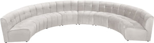 Limitless Velvet / Engineered Wood / Foam Contemporary Cream Velvet 8pc. Modular Sectional - 173" W x 86" D x 31" H