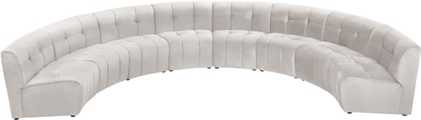 Limitless Velvet / Engineered Wood / Foam Contemporary Cream Velvet 8pc. Modular Sectional - 173" W x 86" D x 31" H
