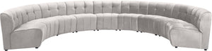 Limitless Velvet / Engineered Wood / Foam Contemporary Cream Velvet 9pc. Modular Sectional - 173" W x 102" D x 31" H