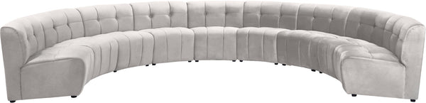 Limitless Velvet / Engineered Wood / Foam Contemporary Cream Velvet 9pc. Modular Sectional - 173" W x 102" D x 31" H