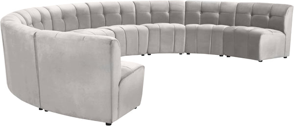 Limitless Velvet / Engineered Wood / Foam Contemporary Cream Velvet 9pc. Modular Sectional - 173" W x 102" D x 31" H