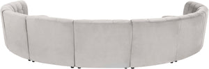 Limitless Velvet / Engineered Wood / Foam Contemporary Cream Velvet 9pc. Modular Sectional - 173" W x 102" D x 31" H