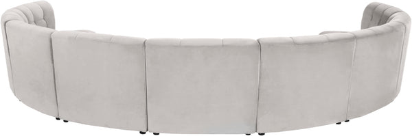Limitless Velvet / Engineered Wood / Foam Contemporary Cream Velvet 9pc. Modular Sectional - 173" W x 102" D x 31" H