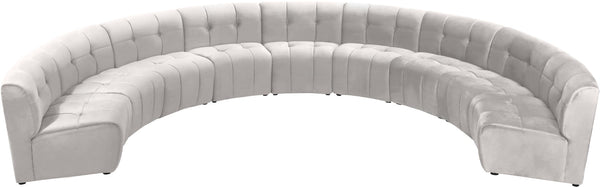 Limitless Velvet / Engineered Wood / Foam Contemporary Cream Velvet 9pc. Modular Sectional - 173" W x 102" D x 31" H