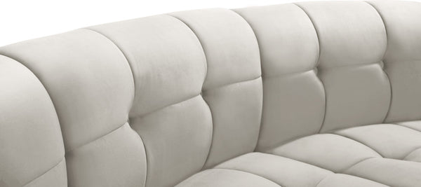 Limitless Velvet / Engineered Wood / Foam Contemporary Cream Velvet 9pc. Modular Sectional - 173" W x 102" D x 31" H