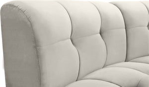 Limitless Velvet / Engineered Wood / Foam Contemporary Cream Velvet 9pc. Modular Sectional - 173" W x 102" D x 31" H