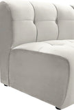 Limitless Velvet / Engineered Wood / Foam Contemporary Cream Velvet Modular Chair - 33" W x 31" D x 31" H