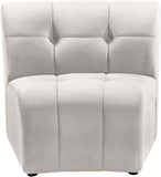 Limitless Velvet / Engineered Wood / Foam Contemporary Cream Velvet Modular Chair - 33" W x 31" D x 31" H