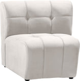 Limitless Velvet / Engineered Wood / Foam Contemporary Cream Velvet Modular Chair - 33" W x 31" D x 31" H