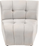 Limitless Velvet / Engineered Wood / Foam Contemporary Cream Velvet Modular Chair - 33" W x 31" D x 31" H