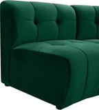 Limitless Velvet / Engineered Wood / Foam Contemporary Green Velvet 10pc. Modular Sectional - 173" W x 118" D x 31" H