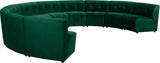 Limitless Velvet / Engineered Wood / Foam Contemporary Green Velvet 10pc. Modular Sectional - 173" W x 118" D x 31" H