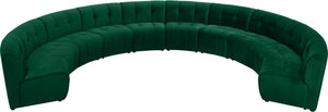 Limitless Velvet / Engineered Wood / Foam Contemporary Green Velvet 10pc. Modular Sectional - 173" W x 118" D x 31" H