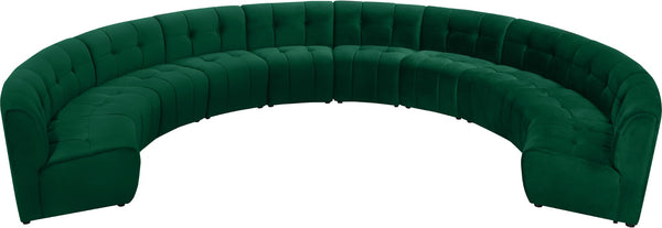 Limitless Velvet / Engineered Wood / Foam Contemporary Green Velvet 10pc. Modular Sectional - 173" W x 118" D x 31" H