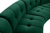 Limitless Velvet / Engineered Wood / Foam Contemporary Green Velvet 10pc. Modular Sectional - 173" W x 118" D x 31" H