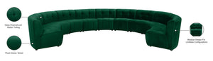 Limitless Velvet / Engineered Wood / Foam Contemporary Green Velvet 11pc. Modular Sectional - 173" W x 135" D x 31" H