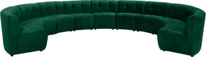 Limitless Velvet / Engineered Wood / Foam Contemporary Green Velvet 11pc. Modular Sectional - 173" W x 135" D x 31" H