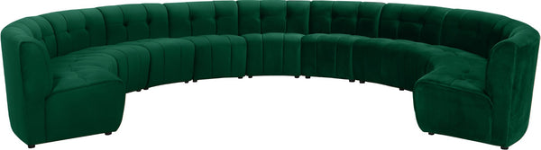 Limitless Velvet / Engineered Wood / Foam Contemporary Green Velvet 11pc. Modular Sectional - 173" W x 135" D x 31" H