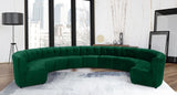 Limitless Velvet / Engineered Wood / Foam Contemporary Green Velvet 11pc. Modular Sectional - 173" W x 135" D x 31" H