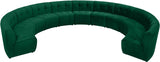 Limitless Velvet / Engineered Wood / Foam Contemporary Green Velvet 11pc. Modular Sectional - 173" W x 135" D x 31" H