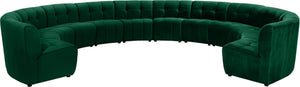 Limitless Velvet / Engineered Wood / Foam Contemporary Green Velvet 12pc. Modular Sectional - 173" W x 146" D x 31" H
