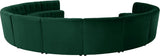 Limitless Velvet / Engineered Wood / Foam Contemporary Green Velvet 12pc. Modular Sectional - 173" W x 146" D x 31" H