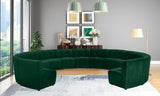 Limitless Velvet / Engineered Wood / Foam Contemporary Green Velvet 13pc. Modular Sectional - 173" W x 159" D x 31" H