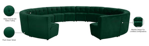 Limitless Velvet / Engineered Wood / Foam Contemporary Green Velvet 14pc. Modular Sectional - 173" W x 167" D x 31" H