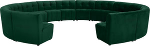 Limitless Velvet / Engineered Wood / Foam Contemporary Green Velvet 14pc. Modular Sectional - 173" W x 167" D x 31" H