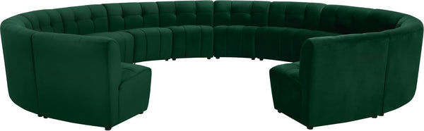 Limitless Velvet / Engineered Wood / Foam Contemporary Green Velvet 14pc. Modular Sectional - 173" W x 167" D x 31" H