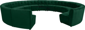 Limitless Velvet / Engineered Wood / Foam Contemporary Green Velvet 14pc. Modular Sectional - 173" W x 167" D x 31" H