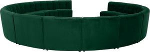 Limitless Velvet / Engineered Wood / Foam Contemporary Green Velvet 14pc. Modular Sectional - 173" W x 167" D x 31" H