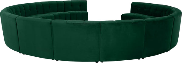 Limitless Velvet / Engineered Wood / Foam Contemporary Green Velvet 14pc. Modular Sectional - 173" W x 167" D x 31" H
