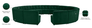 Limitless Velvet / Engineered Wood / Foam Contemporary Green Velvet 15pc. Modular Sectional - 173" W x 173" D x 31" H