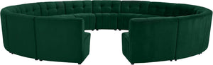 Limitless Velvet / Engineered Wood / Foam Contemporary Green Velvet 15pc. Modular Sectional - 173" W x 173" D x 31" H