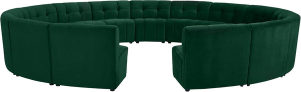 Limitless Velvet / Engineered Wood / Foam Contemporary Green Velvet 15pc. Modular Sectional - 173" W x 173" D x 31" H