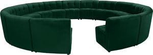 Limitless Velvet / Engineered Wood / Foam Contemporary Green Velvet 15pc. Modular Sectional - 173" W x 173" D x 31" H