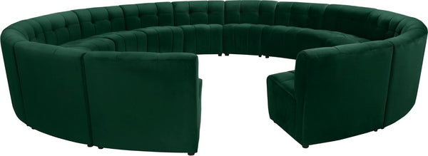 Limitless Velvet / Engineered Wood / Foam Contemporary Green Velvet 15pc. Modular Sectional - 173" W x 173" D x 31" H