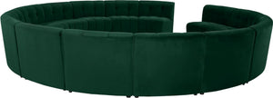 Limitless Velvet / Engineered Wood / Foam Contemporary Green Velvet 15pc. Modular Sectional - 173" W x 173" D x 31" H