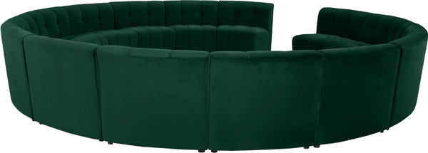 Limitless Velvet / Engineered Wood / Foam Contemporary Green Velvet 15pc. Modular Sectional - 173" W x 173" D x 31" H
